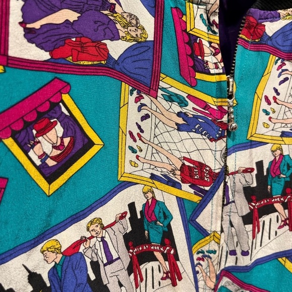 Colorful Graphic Bomber Jacket - Picture 4 of 4